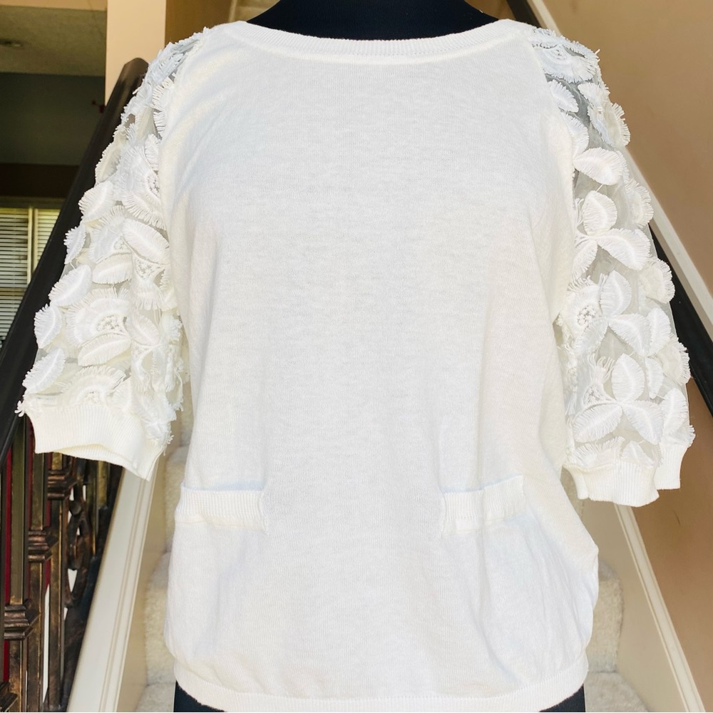 Lightweight 3/4 Sheer Sleeve Summer Sweater